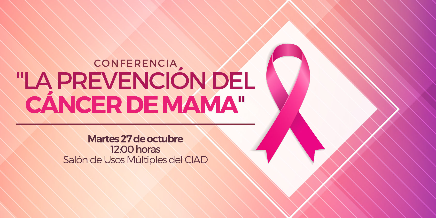 IMPARTIRÁN CONFERENCIA LA PREVENCIÓN DEL CÁNCER DE MAMA Centro de